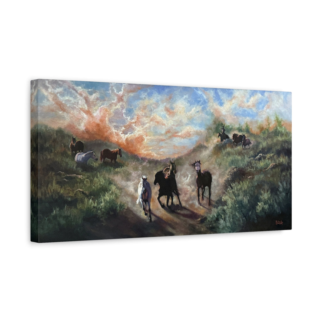 Morning Wrangling — Canvas Print