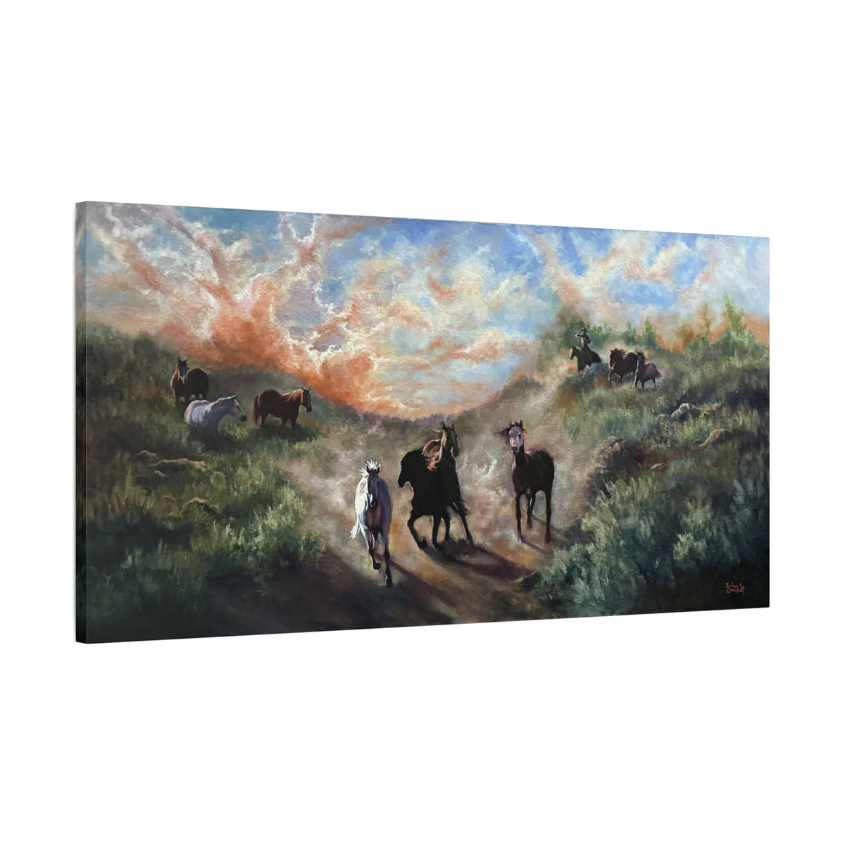 Morning Wrangling — Canvas Print