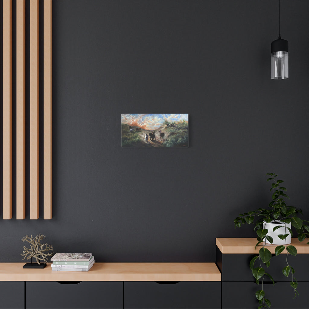 Morning Wrangling — Canvas Print