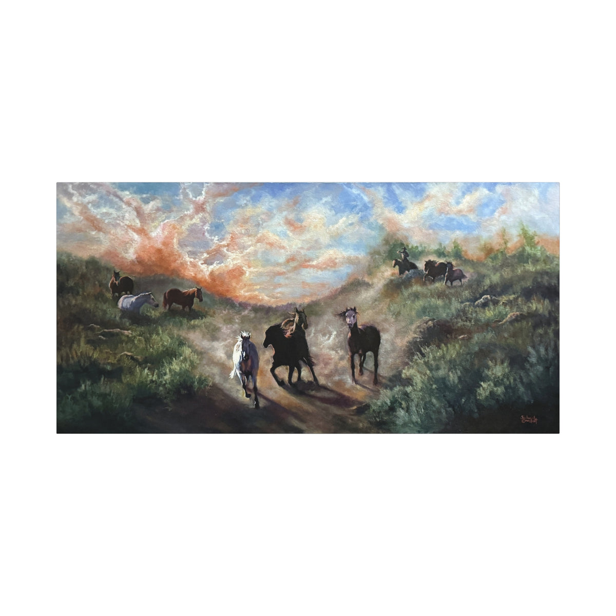 Morning Wrangling — Canvas Print