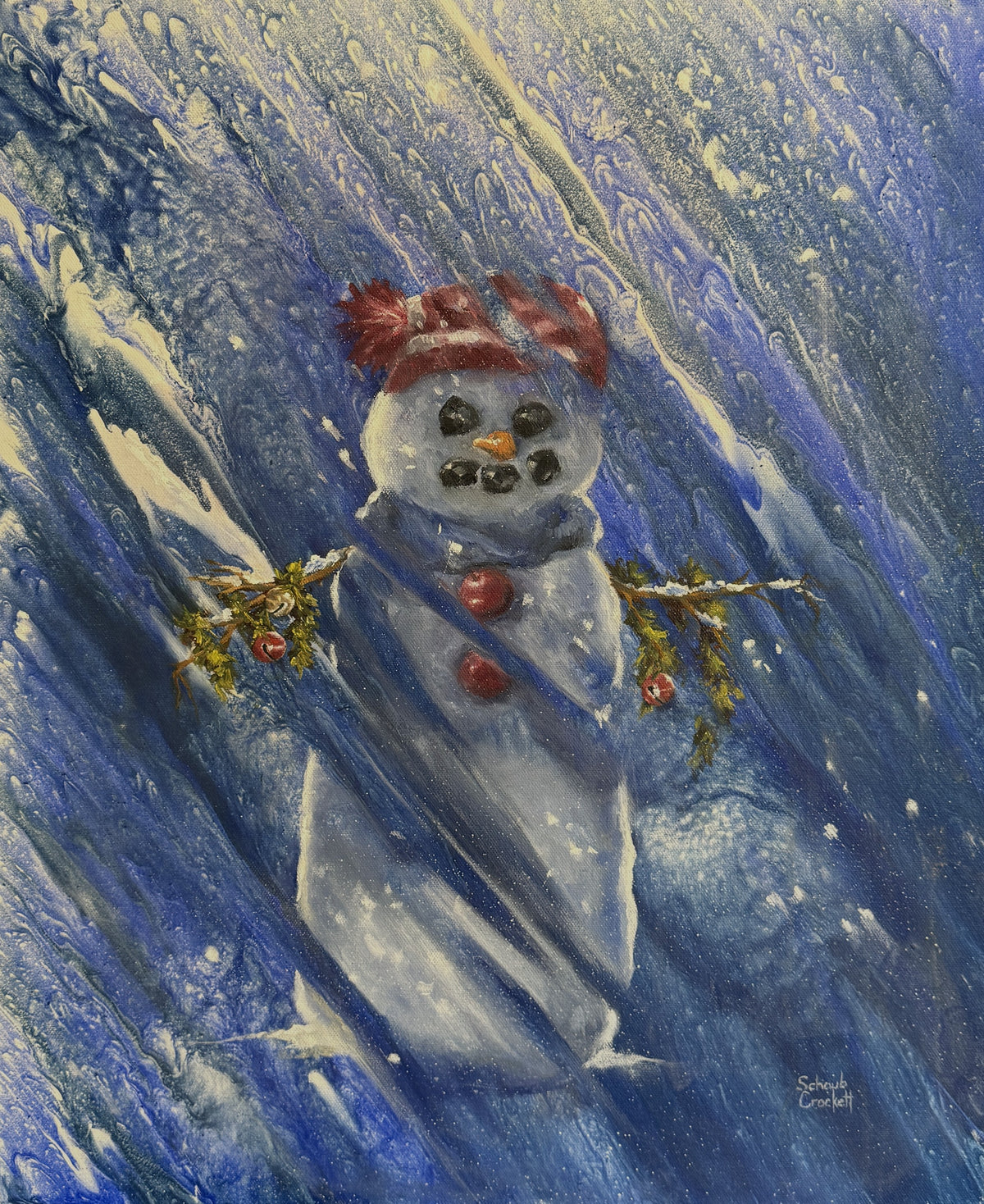 Braving the Blizzard — Original Oil Painting